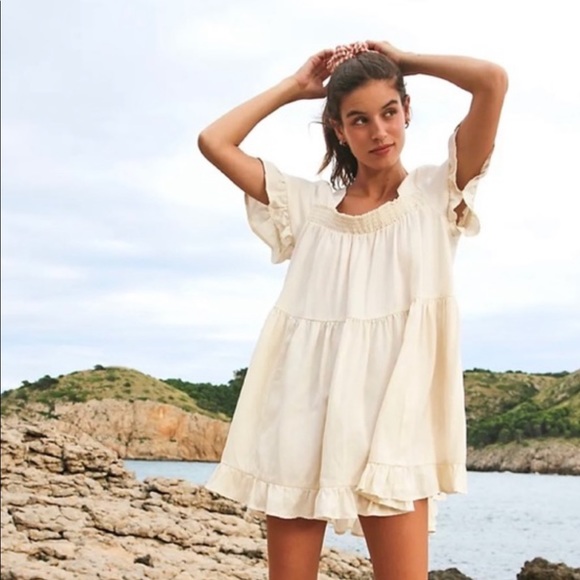 Free People Dresses & Skirts - Free people Sadie denim tunic dress cream large